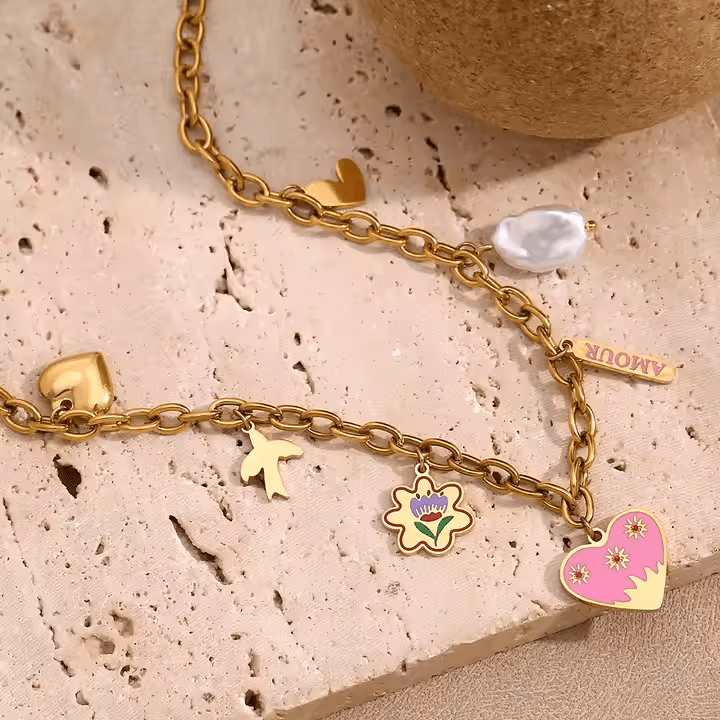 Heart & Charms Necklace - Los Jewels