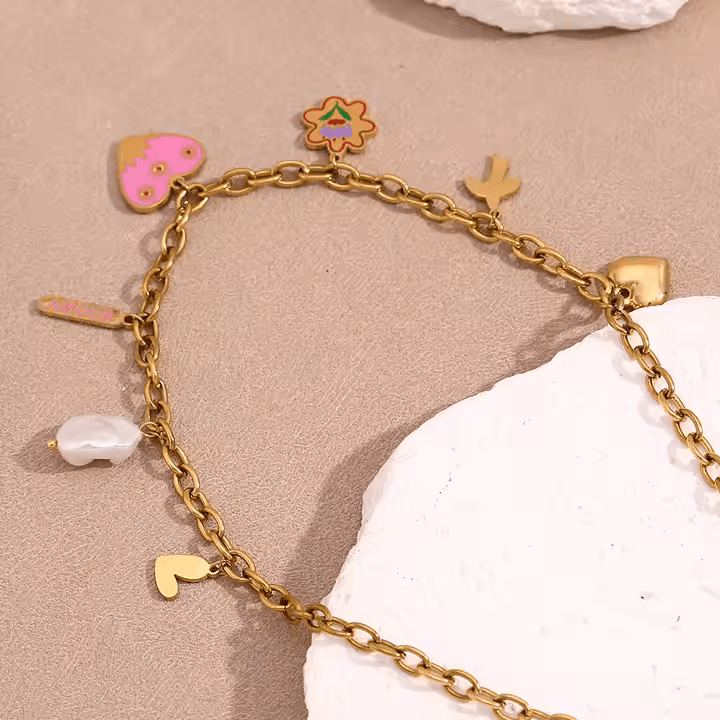 Heart & Charms Necklace - Los Jewels