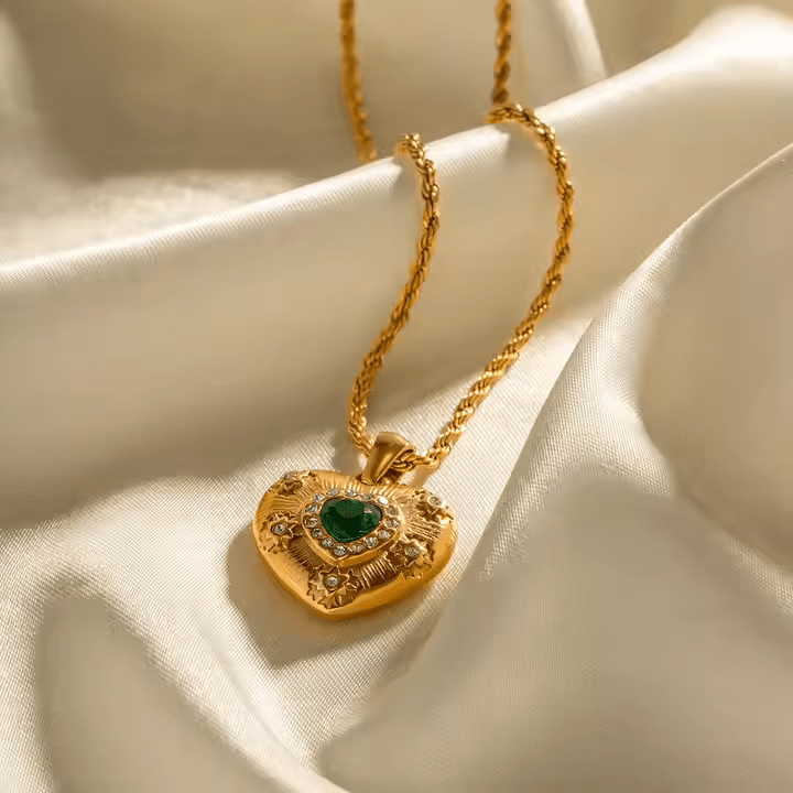 Jade Heart Necklace - Los Jewels
