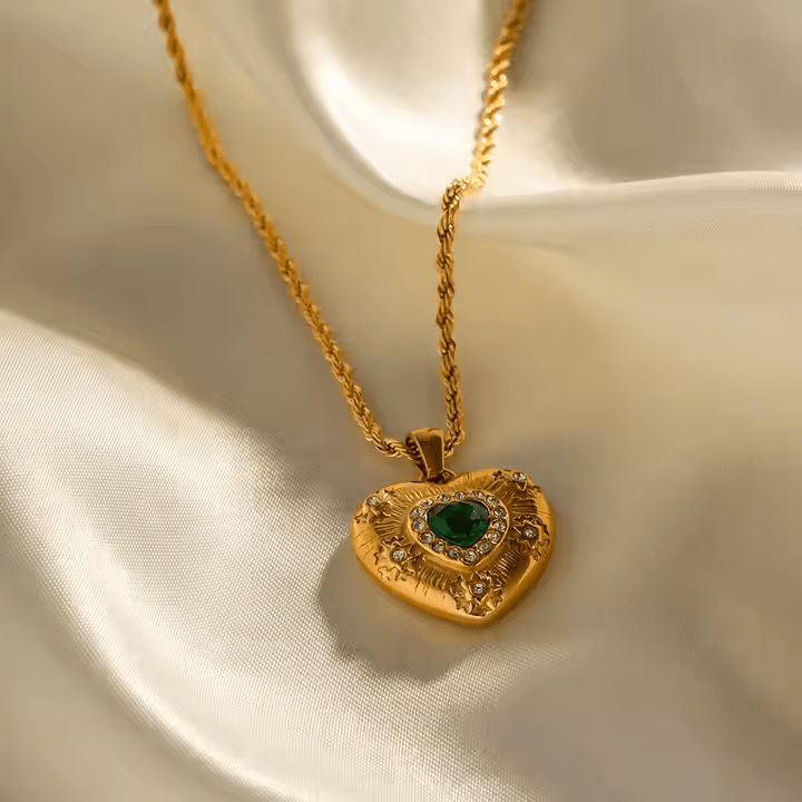 Jade Heart Necklace - Los Jewels