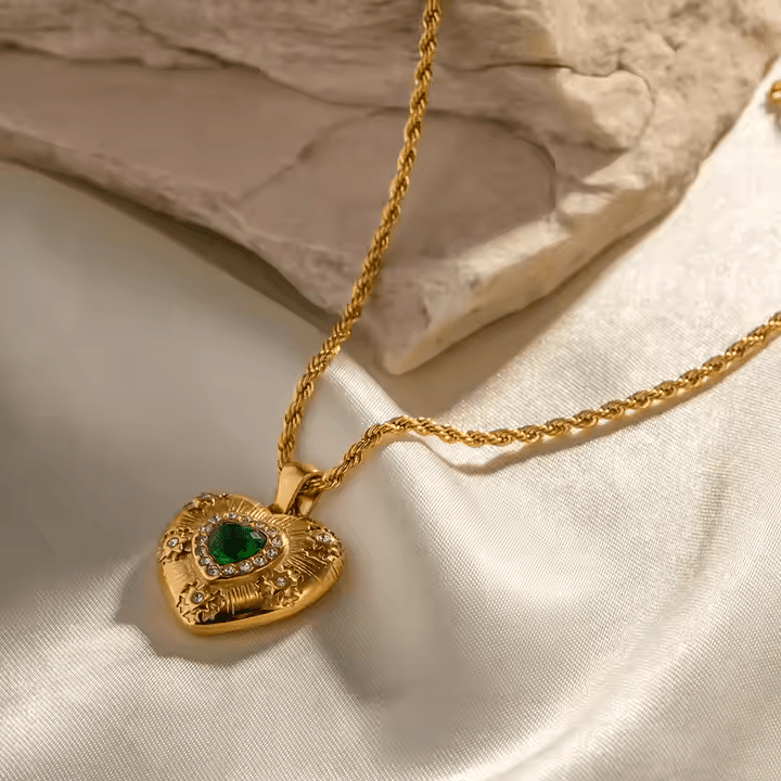 Jade Heart Necklace - Los Jewels