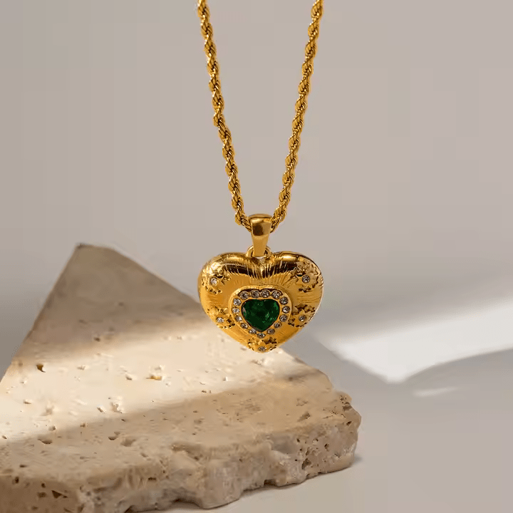 Jade Heart Necklace - Los Jewels