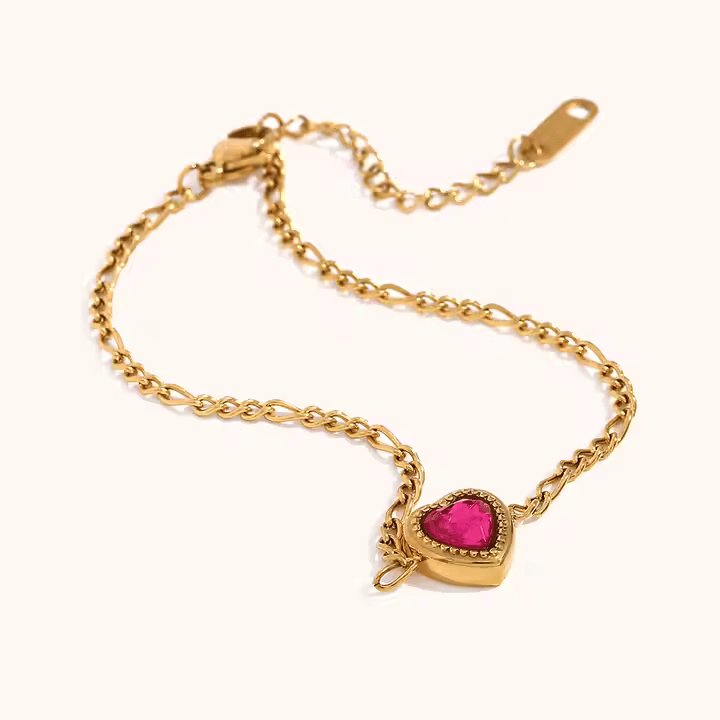 Pinkish Heart Bracelet - Los Jewels