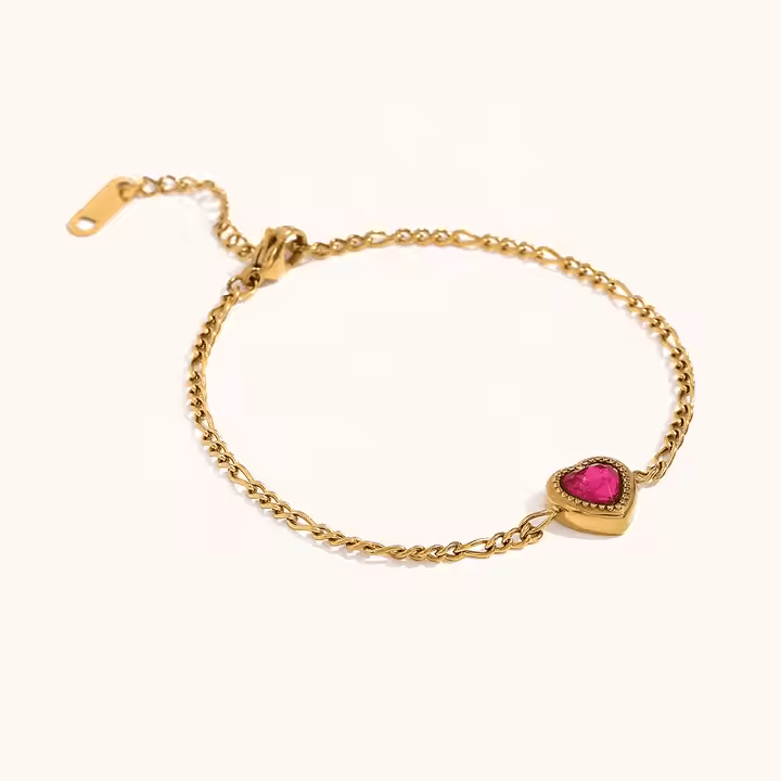 Pinkish Heart Bracelet - Los Jewels