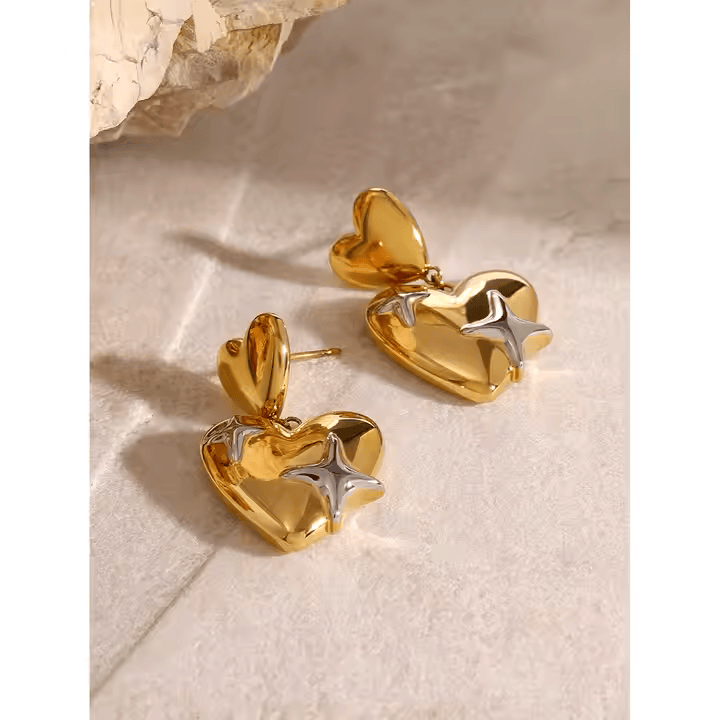 Sterling Double Heart Earrings - Los Jewels