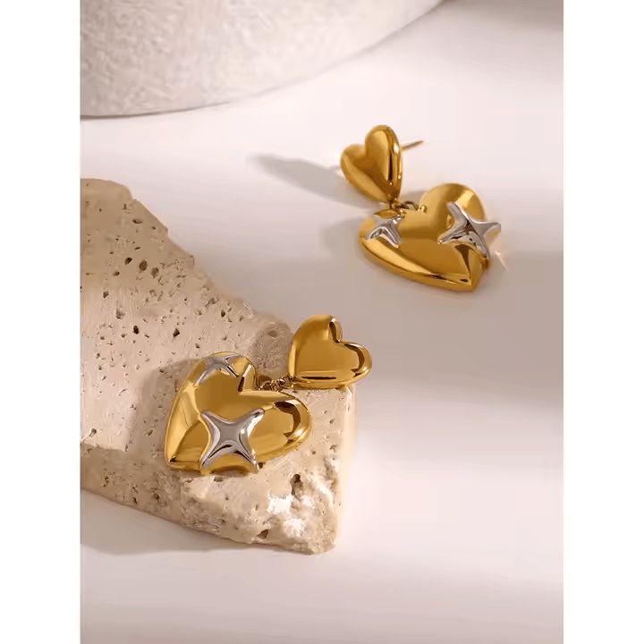 Sterling Double Heart Earrings - Los Jewels