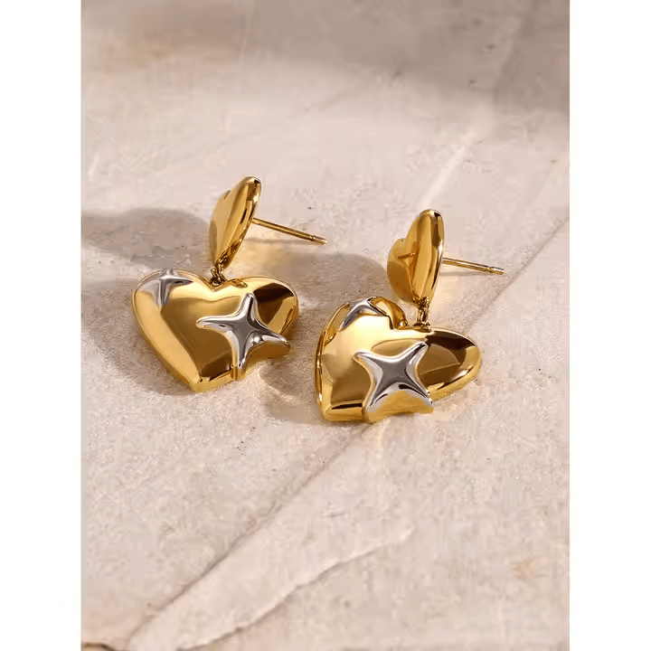 Sterling Double Heart Earrings - Los Jewels