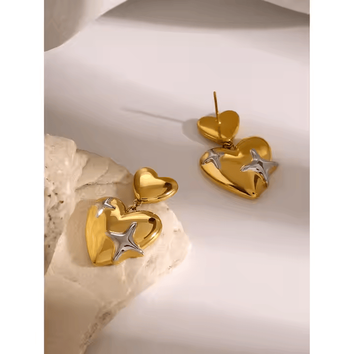 Sterling Double Heart Earrings - Los Jewels