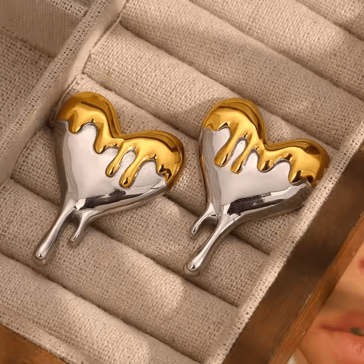 Two Dusts Heart Earrings - Los Jewels