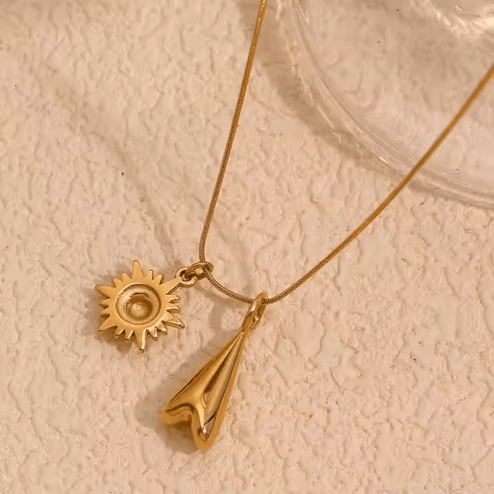 Zircon North Star Snake Chain Necklace - Los Jewels