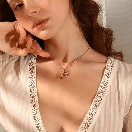 Zircon North Star Snake Chain Necklace - Los Jewels