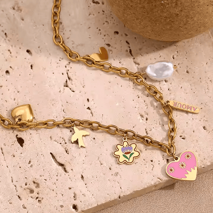 Heart & Charms Necklace - Los Jewels