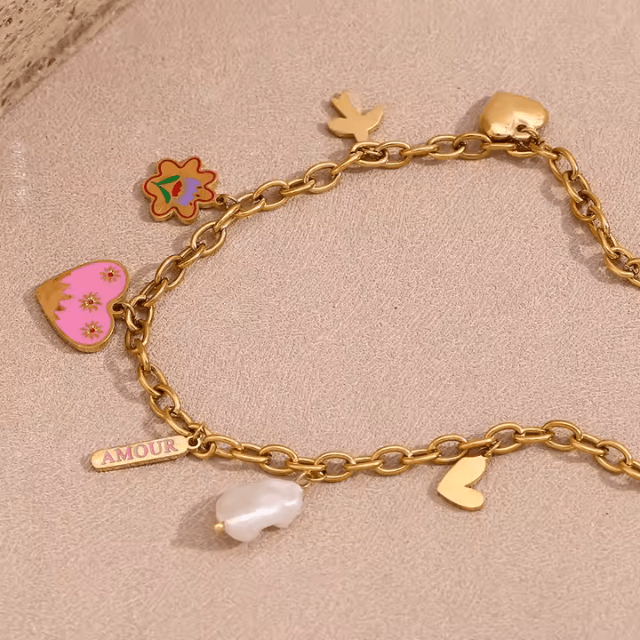 Heart & Charms Necklace - Los Jewels