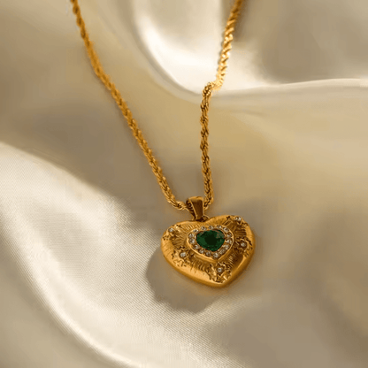 Jade Heart Necklace - Los Jewels
