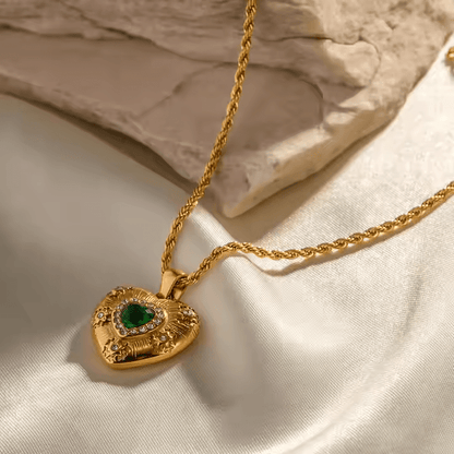 Jade Heart Necklace - Los Jewels