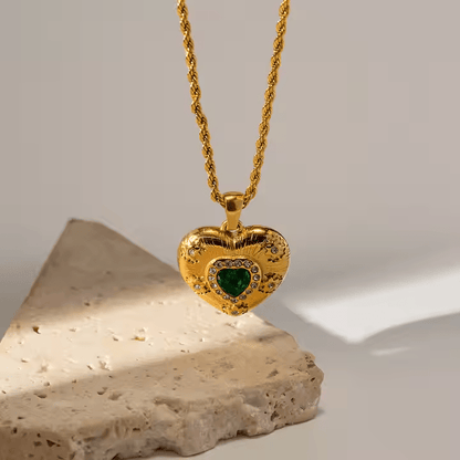 Jade Heart Necklace - Los Jewels