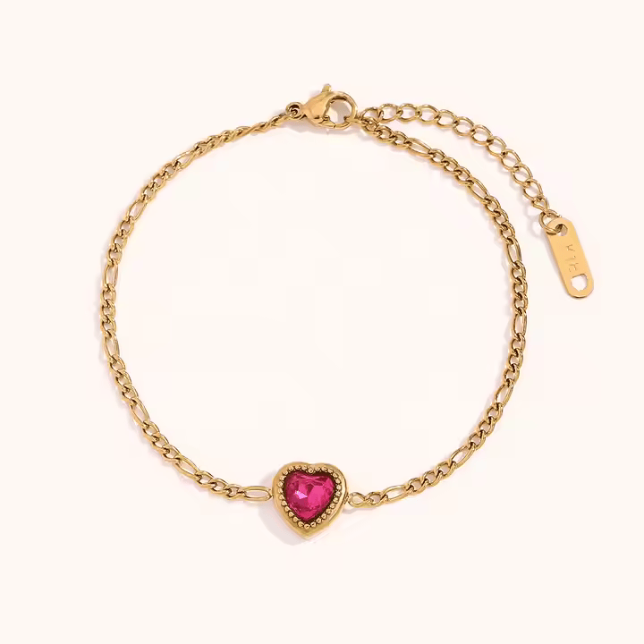 Pinkish Heart Bracelet - Los Jewels